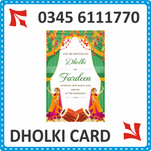 Dholki Invitation Cards Price in Pakistan